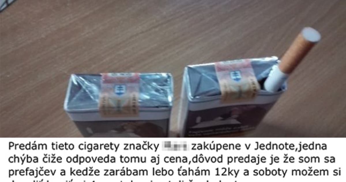 Chlapík z Novým Zámkov predáva cigarety, lebo sa „prefajčev“. Napísal inzerát, ktorý ťa pobaví!