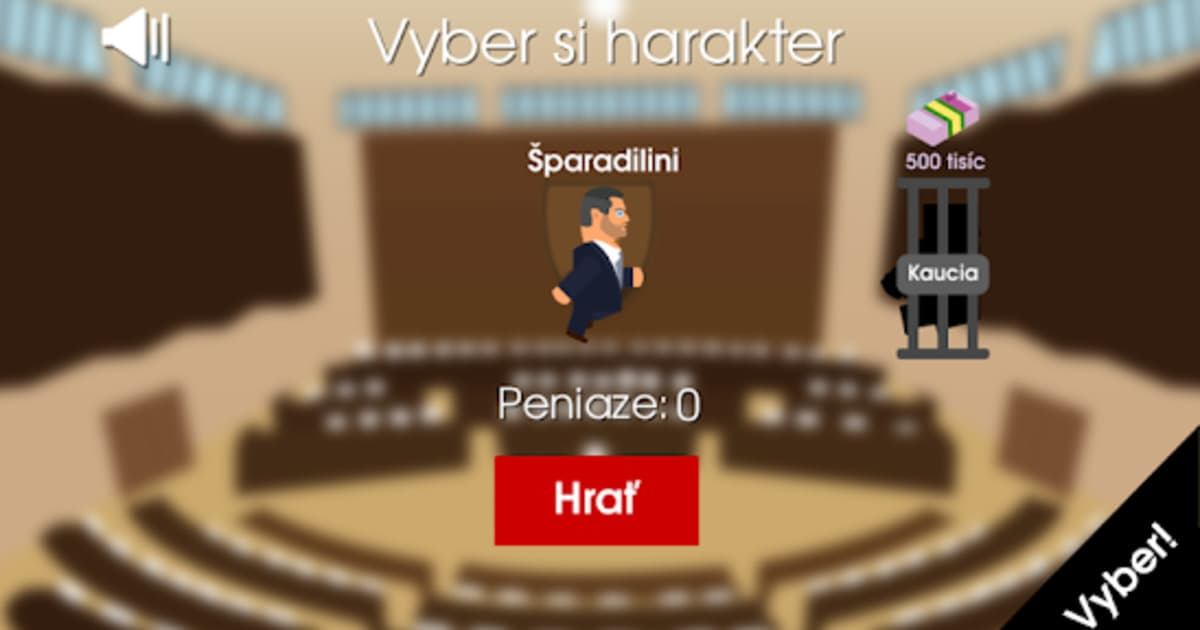 Pomôž Šparadilinimu pozbierať všetky špáradlá. Zahraj si bizarnú hru zo slovenskej politickej scény