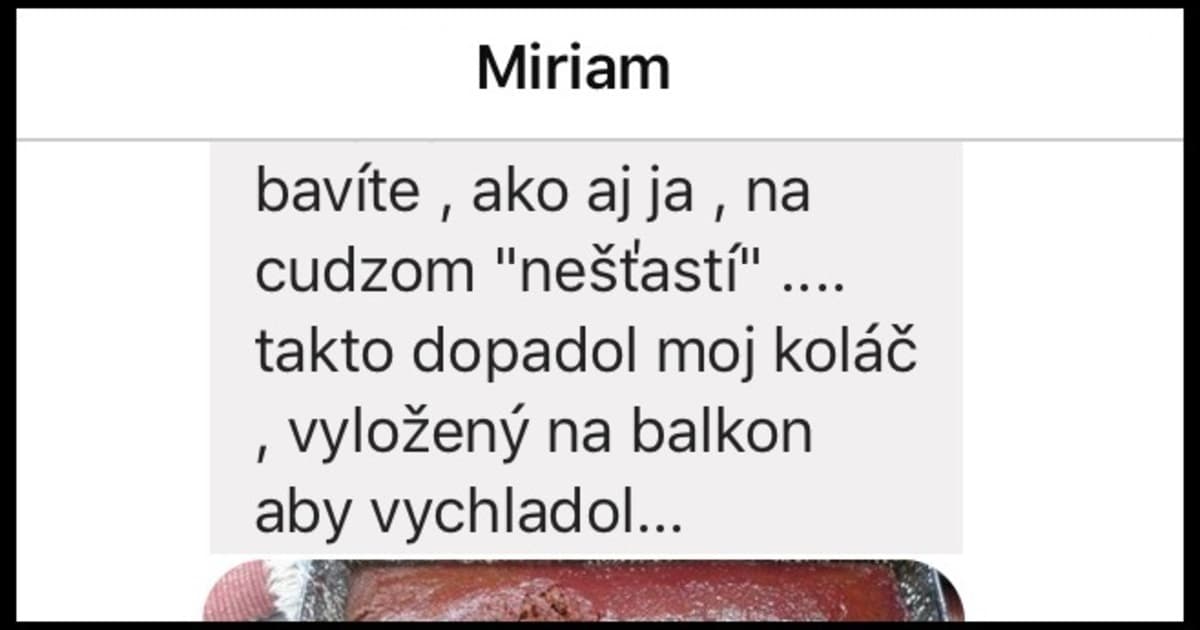 Miriam piekla koláč. Dala ho vychladnúť na balkón. Zostalo z neho toto!