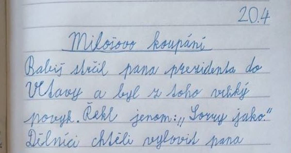 Malý piatak z Česka pobavil učiteľku. Napísal sloh o Zemanovi a Babišovi