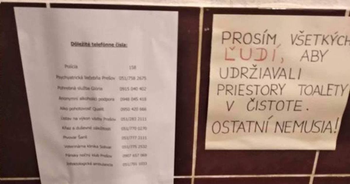V jednom pube v Prešove nalepili nad pisoár zaujímavý odkaz