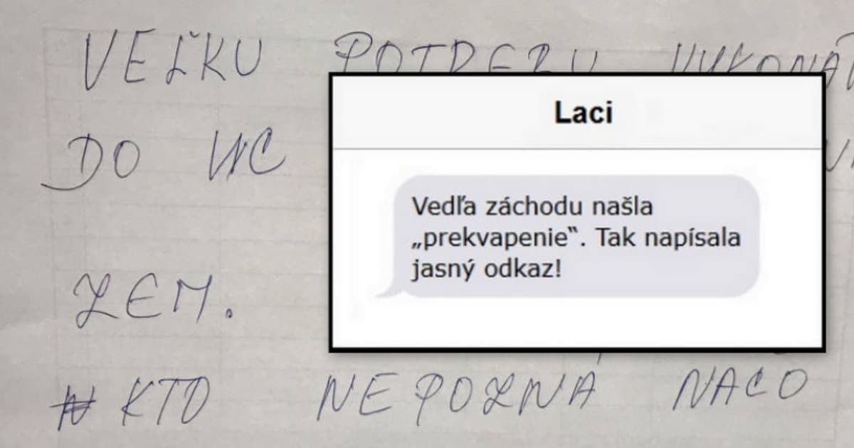 Laci dnes prišiel do práce a na záchode takýto odkaz!