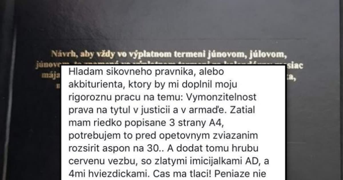Na internete sa objavil zaujímavý inzerát. Niekto hľadá „akbiturienta“