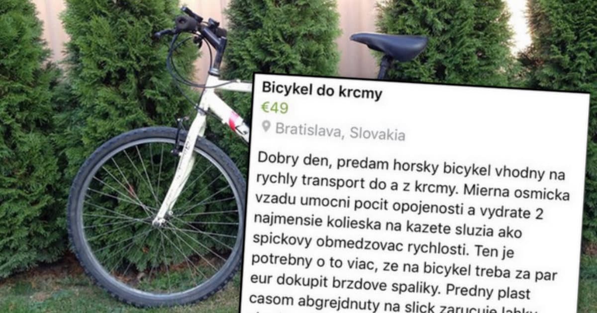 Predáva bicykel do krčmy. Napísal to viac než úprimne!