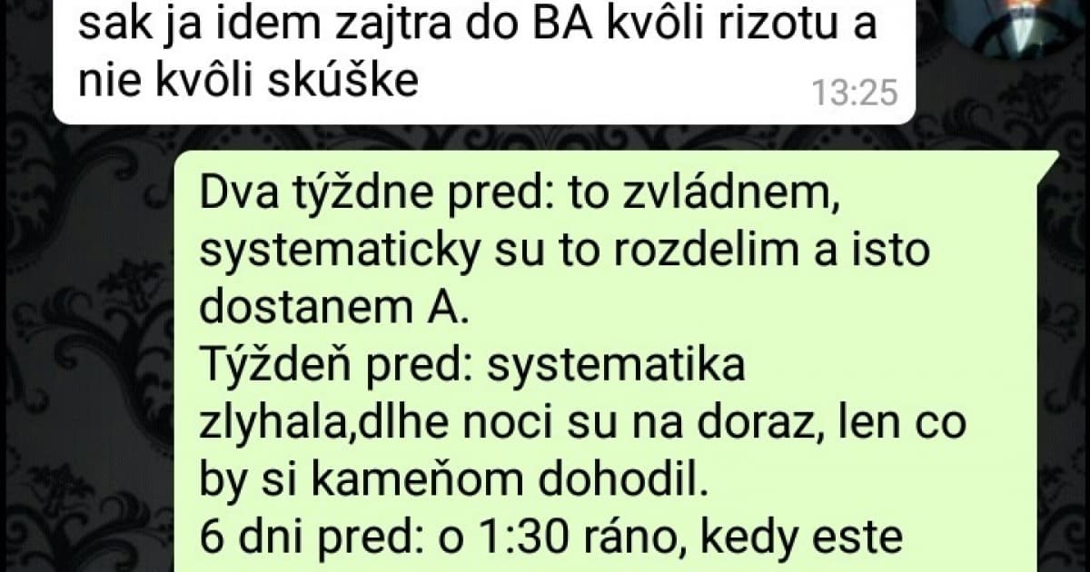 Časový harmonogram slovenského študenta podľa Veroniky
