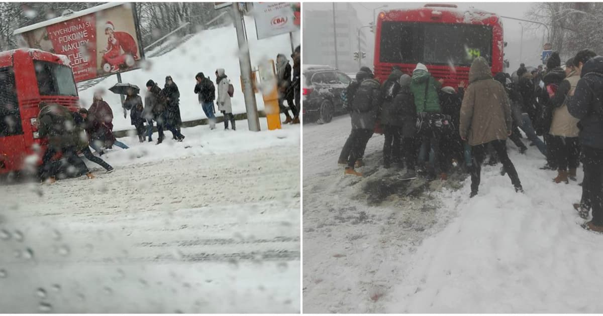 Bratislavskí študenti si v dnešnej kalamite museli roztlačiť MHD-čku
