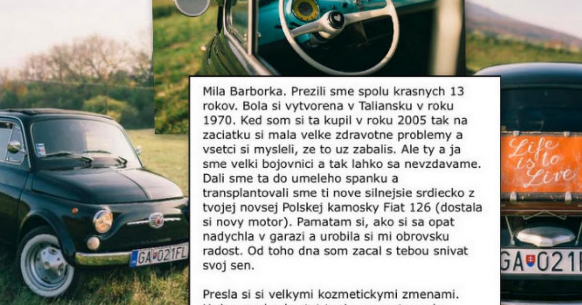 Inzerát, ktorý vás dojme. Aj takáto silná môže byť láska k autu