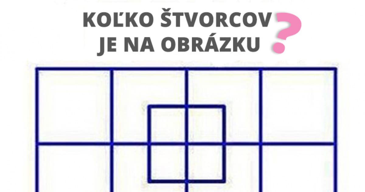 Koľko štvorcov je na obrázku? 98% ľudí vraj na túto otázku odpovedá nesprávne