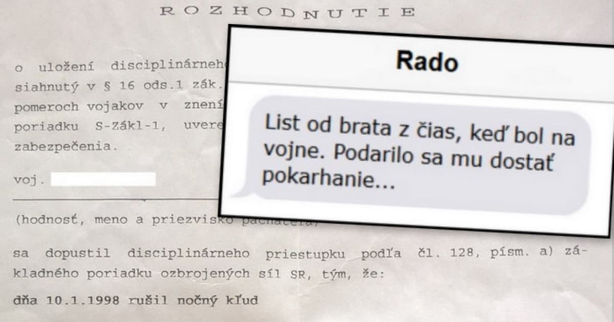 Na vojne v roku 1998 dostal pokarhanie. Ten dôvod ti urobí deň!