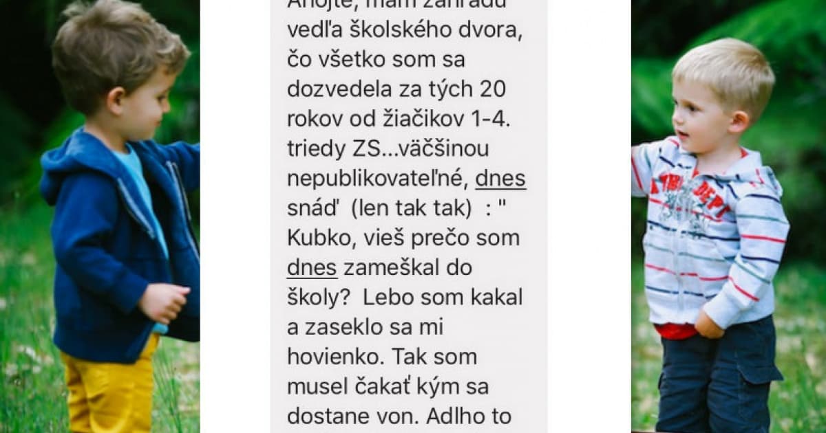 Miriam býva vedľa školského dvora. Vypočula si silnú debatu dvoch chlapcov!