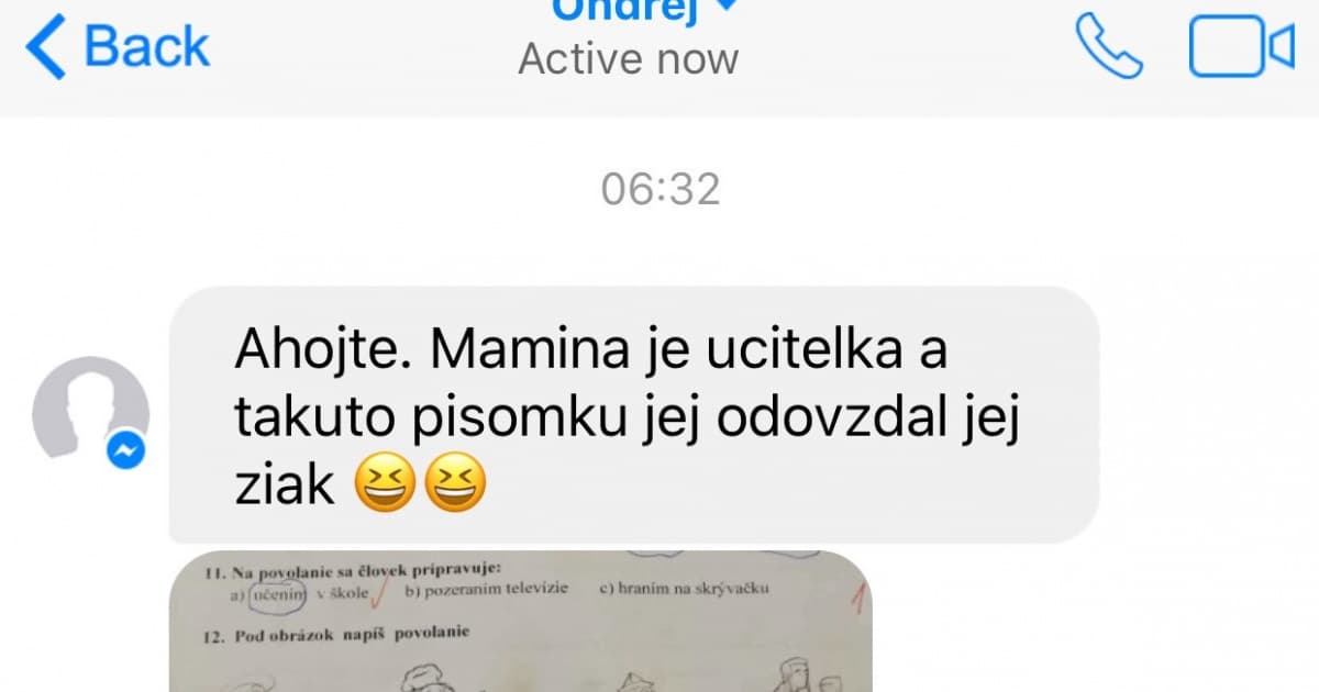 Ondrejova mama je učiteľka. Takúto veselú písomku jej odovzdal jeden žiak