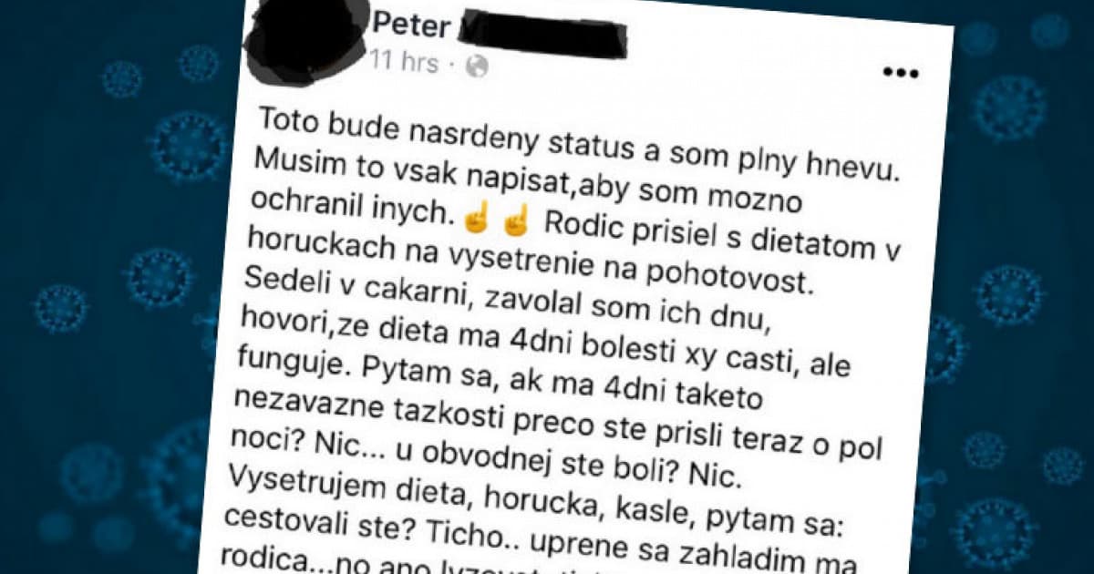 Slovenský lekár napísal nasrdený status o nezodpovednom rodičovi