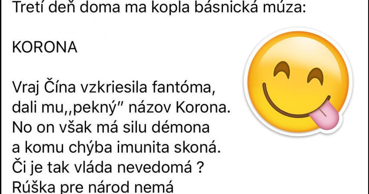 Na niekoho karanténa vplýva naozaj pozitívne. Marek začal písať básne!