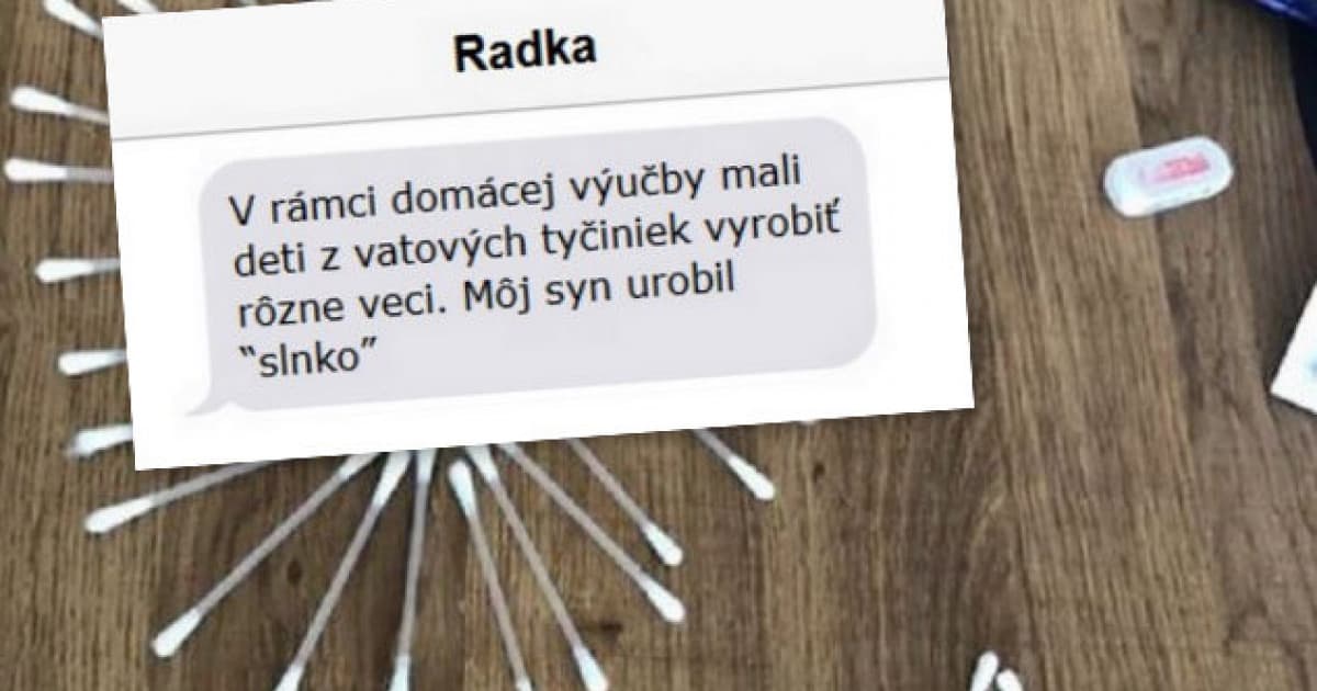 Z vatových tyčiniek vyrobila „slnko“. Aj takto sa deti učia doma