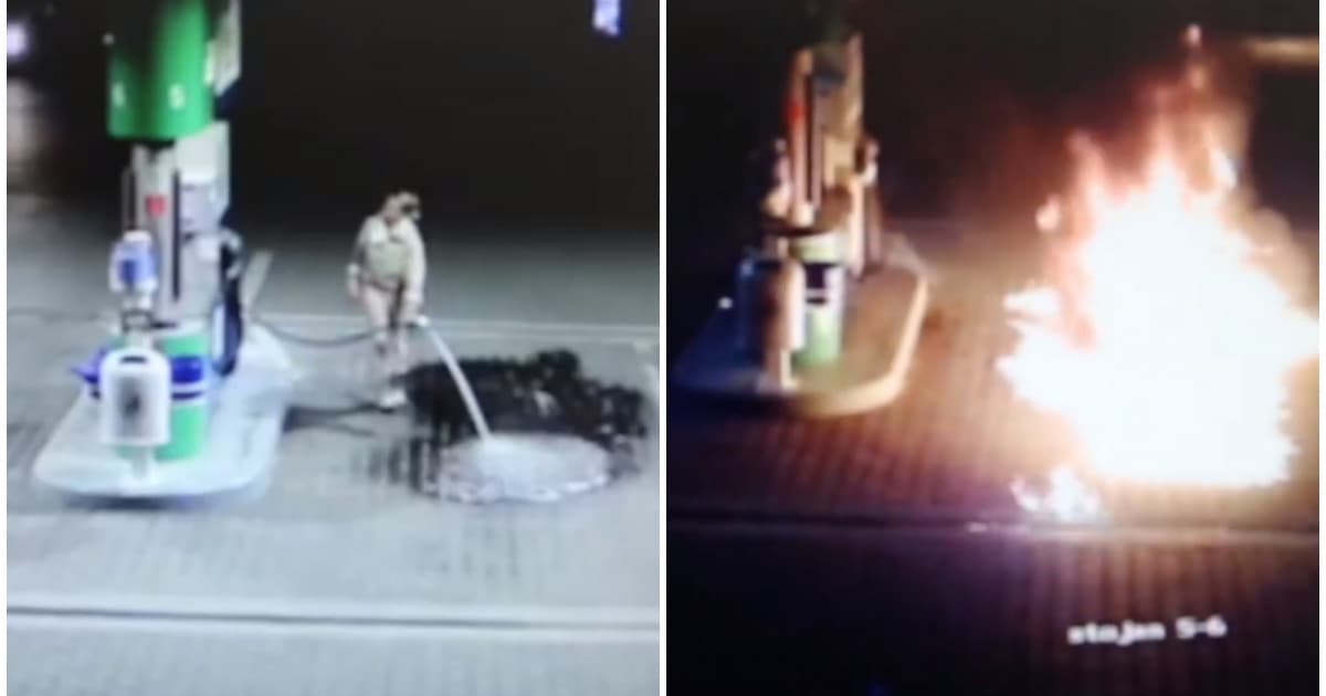 Bizar z Nitry - šialená žena vyliala na pumpe 30 litrov benzínu a zapálila ho!