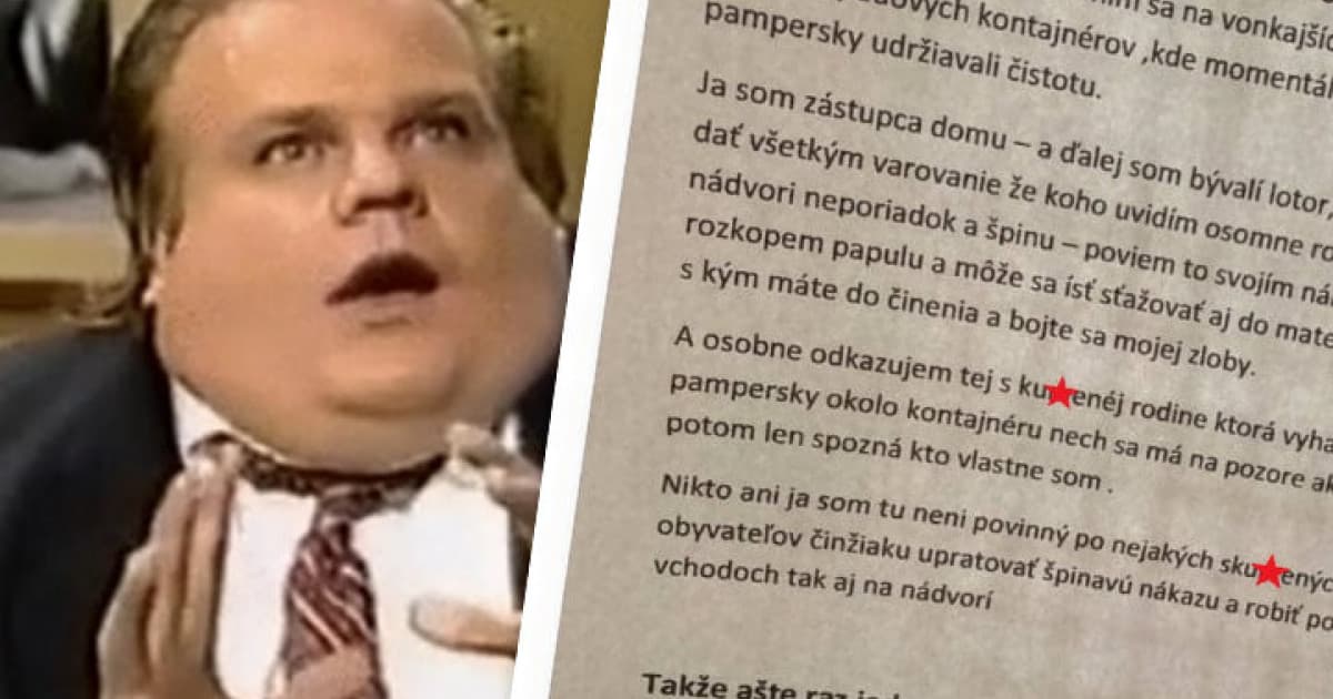 V Handlovej sa objavil nahnevaný odkaz od zástupcu domu: „Dosť bolo dobroty, bojte sa mojej zloby“