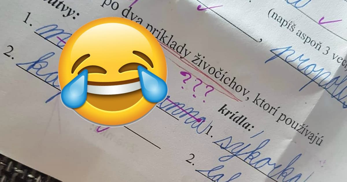 Za úlohu mala napísať živočíchy, ktoré majú plutvy. Toto z nej vyšlo!