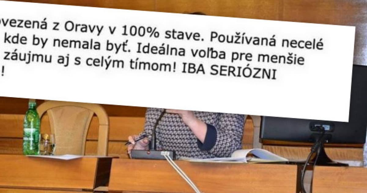 Niekto na bazoši ponúka primátorku: „Dovezená z Oravy, v 100% stave. Špekulanti nevolať!“