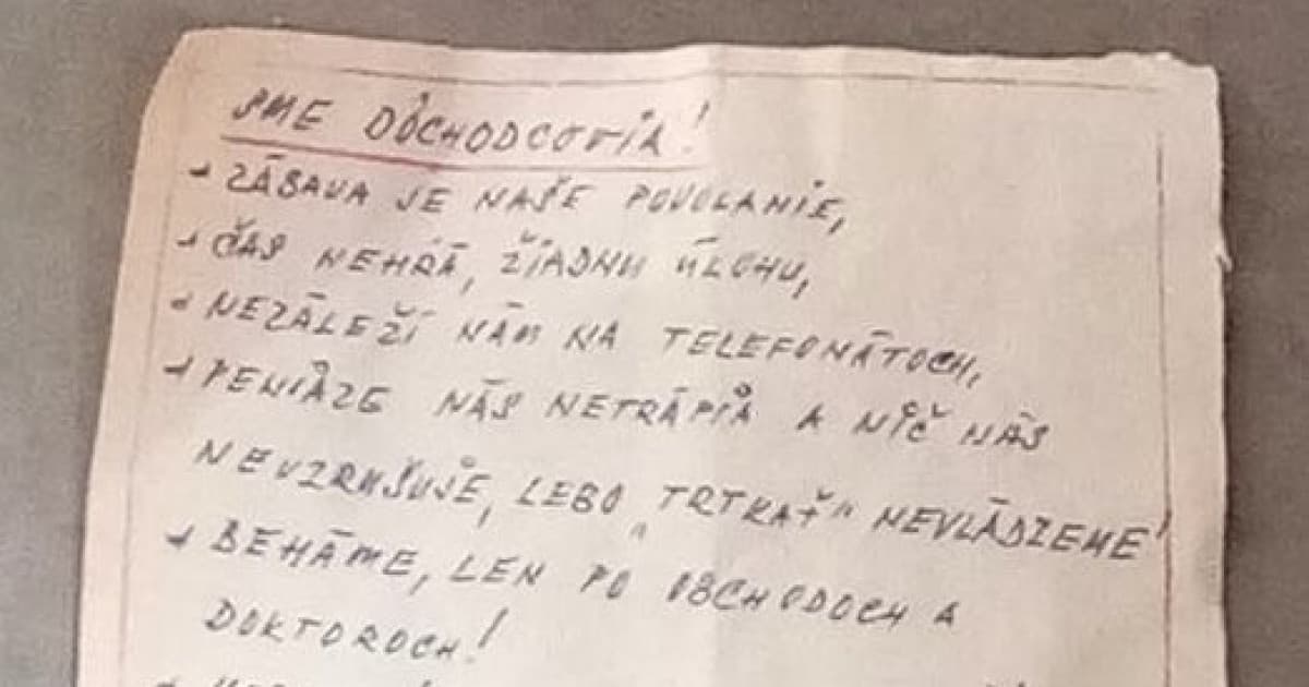 Veronika našla v čakárni u lekára tento lístok. Musela ho hneď poslať!