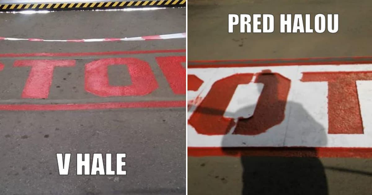 Na zem mal namaľovať STOP. Niekde sa však stala chyba...