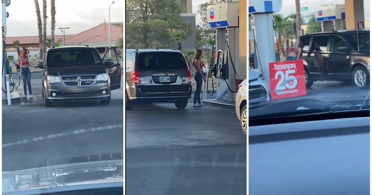 Mladá slečna sa takmer 5 minút snažila natankovať. Pri správnom stojane zaparkovala až na štvrtýkrát