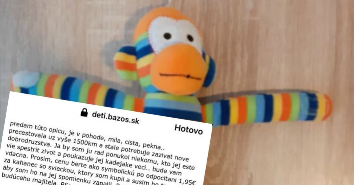 Alojz predáva plyšovú opicu za symbolickú cenu. Na budúceho majiteľa má však isté požiadavky