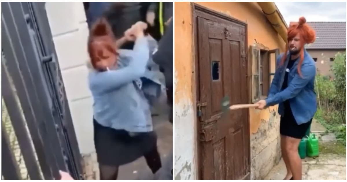Fero Joke reagule na sobotňajší protest. Toto je jeho verzia ženy, ktorá chcela dobiť bránu úradu vlády
