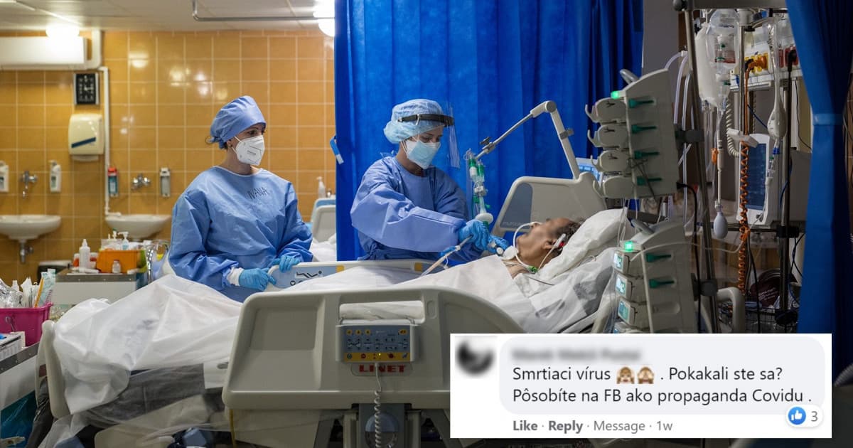 Ministerstvo zdravotníctva zverejnilo smutné fotky z COVID oddelení, doplnené o facebookové komentáre spochybňujúce pandémiu